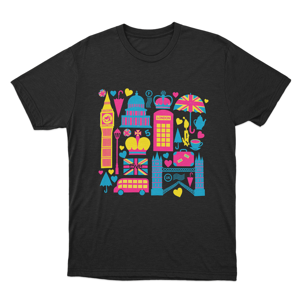 F5ve London Icons Collage Unisex T Shirt Black F5ve London Icons Collage Unisex T Shirt Black